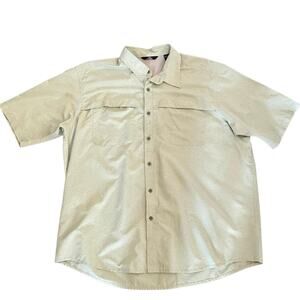 Wrangler Sage‎ Green Short Sleeve Outdoor Sport Shirt Mens 2XL Gorpcore Utility